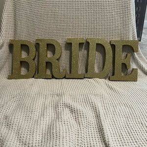 BRIDE glitter letters